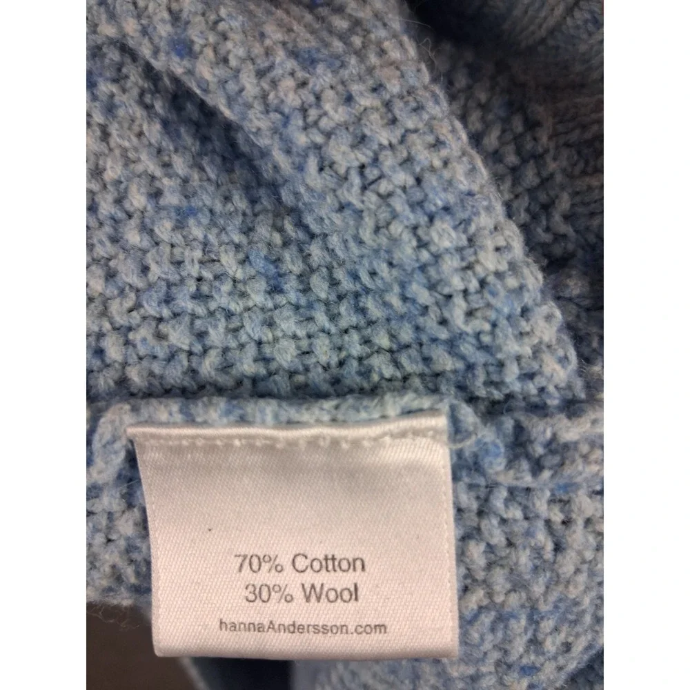 Hanna Andersson Girls Dress Youth 10 Blue‎ Knit Wool Blend V Neck Pullover